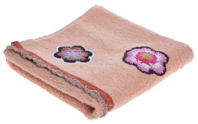 Ręcznik łososiowy w kwiatki mały, 40-60 cm