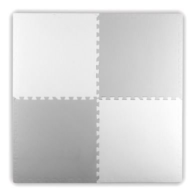 Ricokids, mata piankowa puzzle, biało-szara, 60-60 cm
