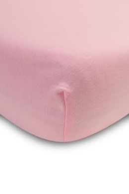 Sensillo, Deluxe, prześcieradło jersey z gumką, różowe, 120-60 cm