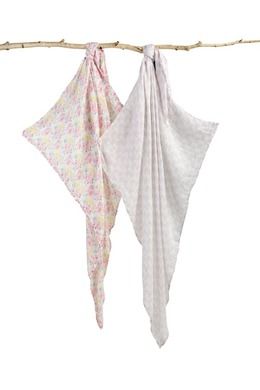 Sensillo, Kwiaty + Jeże, otulacz bambusowy, 120-120 cm, 2 szt.