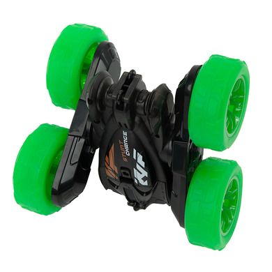 Smiki, Stunt Light Up R/C, samochód kaskaderski, podświetlany pojazd zdalnie sterowany, czarno-zielony
