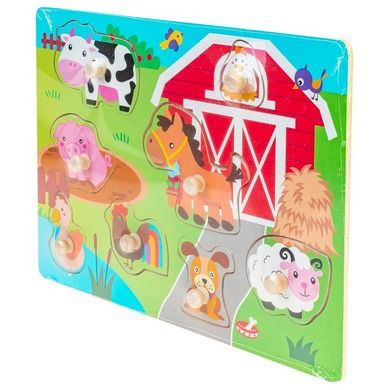 Smily Play, Farma, układanka drewniana z uchwytami