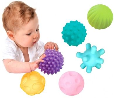 Smily Play, piłeczki sensoryczne, zabawka edukacyjna, 6 szt.