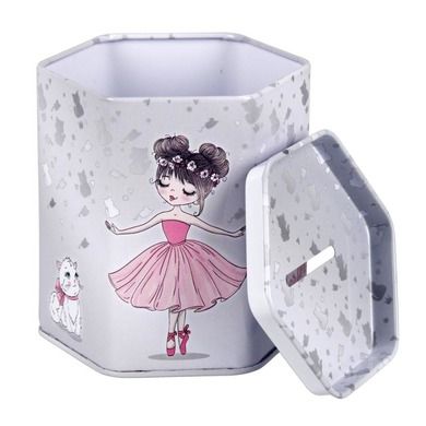 Starpak, skarbonka metalowa, sześciokątna, balerina