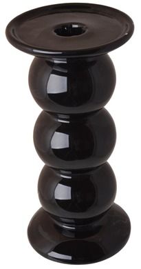 Świecznik ceramiczny, czarny, 9.5-9.5-20 cm