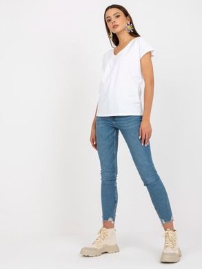 T-shirt damski, biały, Basic Feel Good