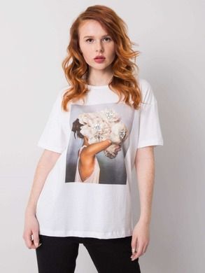 T-shirt damski, biały, H&B