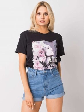 T-shirt damski, czarny, H&B