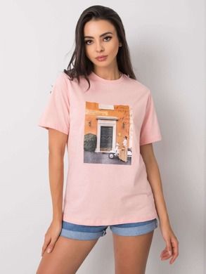 T-shirt damski, różowy, Pepper & Mint