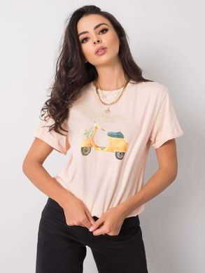 T-shirt damski, różowy, Pepper & Mint