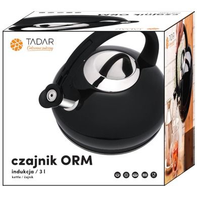 Tadar, czajnik stalowy, 3.0l, Orm czarny