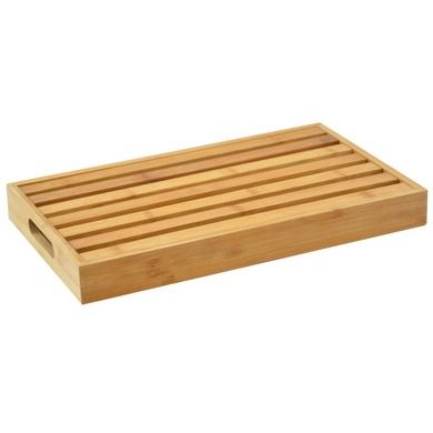Tadar, drewniana deska do krojenia pieczywa 2w1, bambusowa, z tacą, 38-23-4 cm