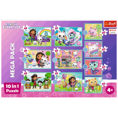 Trefl, Koci Domek Gabi, puzzle 10w1, układanki