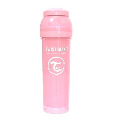 Twistshake, butelka antykolkowa, 330 ml, pastelowa różowa