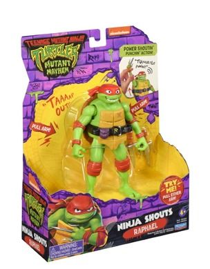 Wojownicze Żółwie Ninja, Zmutowany chaos, Rafaello, Deluxe, figurka z dźwiękiem, 14 cm