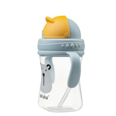 Akuku, bidon z chowaną słomką, miś, 300 ml