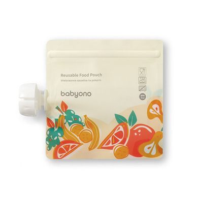 BabyOno, wielorazowe saszetki na pokarm, 150 ml, 5 szt.