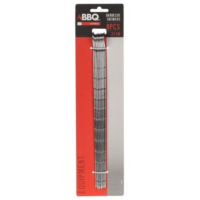 BBQ, szpikulce do szaszłyków, metalowe, 8 szt., 27,5 cm