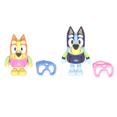 Bluey, Zabawa Na Basenie, figurki, zestaw z akcesoriami, 2 szt.
