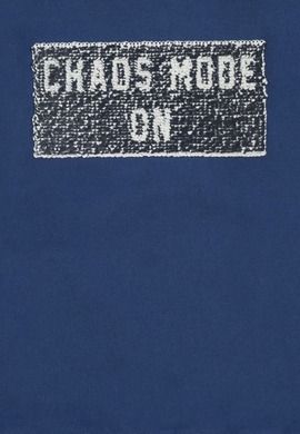 Bluza chłopięca z kapturem, niebieska, Chaos Mode On/Off, Tom Tailor