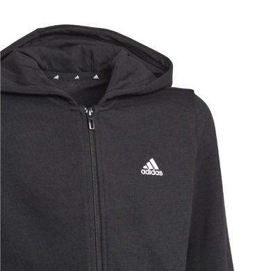 Bluza chłopięca z kapturem, rozpinana, czarna, Adidas Essentials Full-Zip Hoodie Jr