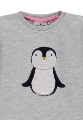 Bluza dziewczęca, beżowa, pingwin, Tom Tailor