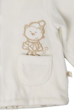 Bluza niemowlęca, rozpinana, biała, miś, Kanz