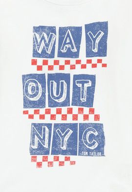 Bluzka chłopięca z długim rękawem, biała, Way out NYC, Tom Tailor