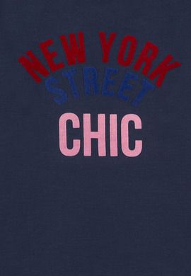 Bluzka dziewczęca z długim rękawem, niebieska, New York street chic, Tom Tailor