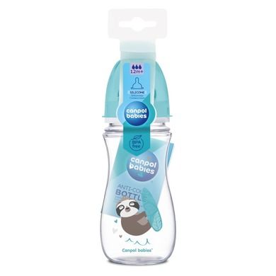 Canpol babies, Easystart, butelka szerokootworowa antykolkowa, Toys, niebieska, 300 ml