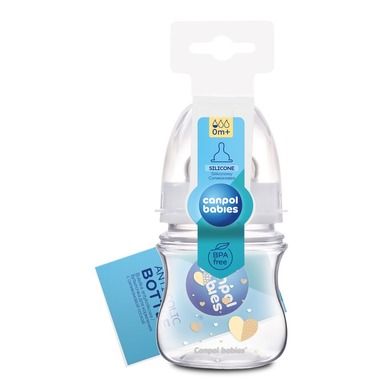 Canpol babies, EasyStart, Newborn baby, butelka antykolkowa, 120 ml, beżowe serduszka, 0m+