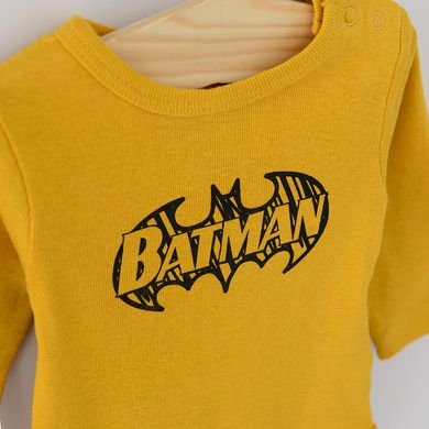 Cool Club, Body chłopięce z długim rękawem, żółte, szare, Batman, zestaw, 3 szt.
