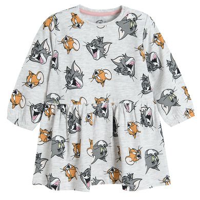 Cool Club, Komplet dziewczęcy, Sukienka z długim rękawem, Legginsy, szary, różowy, Tom & Jerry