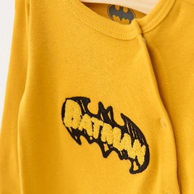 Cool Club, Pajac chłopięcy, musztardowy, szary, Batman, zestaw, 2 szt.