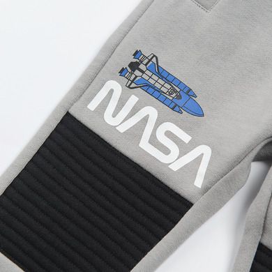 Cool Club, Spodnie dresowe chłopięce, szare, NASA