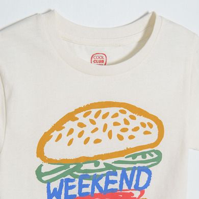 Cool Club, T-shirt chłopięcy, ecru
