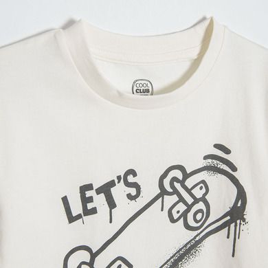 Cool Club, T-shirt chłopięcy, ecru, żółty, grafitowy, zestaw, 3 szt.