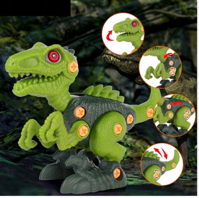 Dinozaur skręcany, z wiertarką