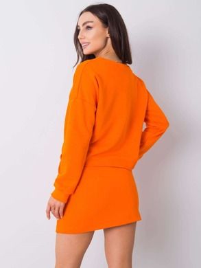Komplet damski, Bluza, Spódnica, pomarańczowy, Rue Paris