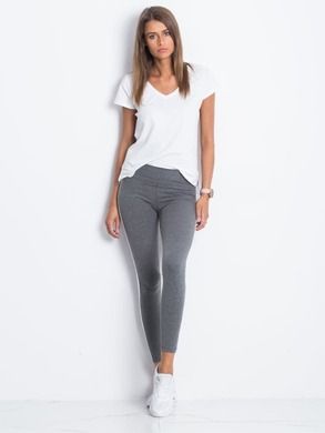 Legginsy damskie, szare, Basic Feel Good
