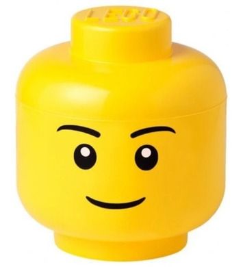 LEGO, duża głowa, chłopiec, pojemnik do przechowywania