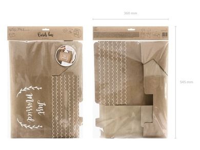 PartyDeco, pudełko na koperty, Just Married, kraft, 30-30,5-16,5 cm
