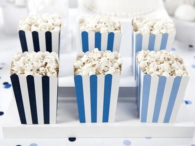PartyDeco, Samolocik, ozdobne pudełka na popcorn, 7,5-7,5-12,5 cm, 6 szt.