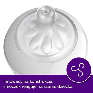 Philips Avent, Responsywne Smoczki Natural, smoczek do butelki, 0m+, 2 szt.