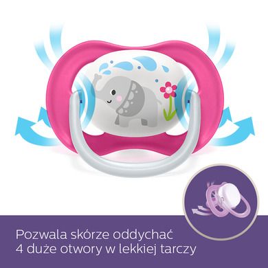 Philips Avent, Ultra Air, girl, smoczek uspokajający, 6-18m, 2 szt.