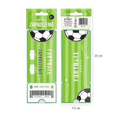 Piłka Nożna, zaproszenia urodzinowe, fotball, 6 szt.