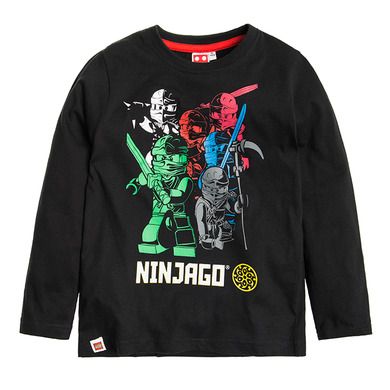 Piżama chłopięca z długim rękawem, LEGO Ninjago, czarna bluza, szare spodnie