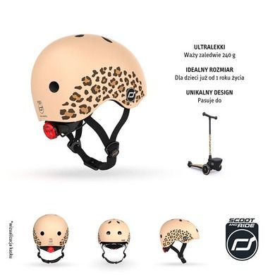 Scoot & Ride, kask dla dzieci, rozmiar XXS-S, 1-5 lat, Leopard