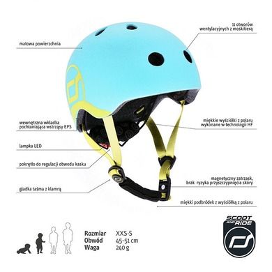 Scoot & Ride, kask XXS-S dla dzieci, Blueberry