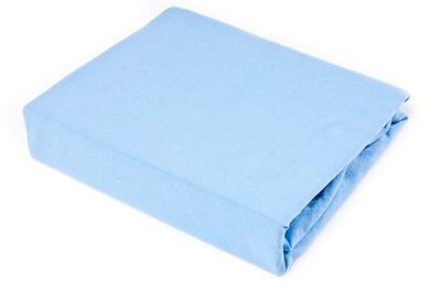 Sensillo, prześcieradło jersey z gumką, niebieskie, 120-60 cm